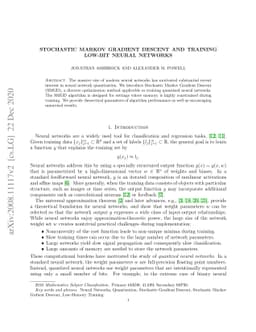 Stochastic Markov Gradient Descent and Training Low-Bit Neural Networks