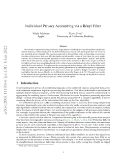 Individual Privacy Accounting via a Renyi Filter