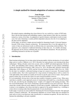 A simple method for domain adaptation of sentence embeddings