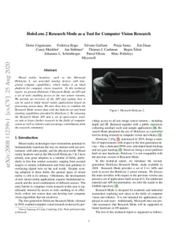 HoloLens 2 Research Mode as a Tool for Computer Vision Research