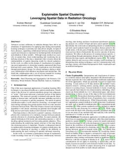 Explainable Spatial Clustering: Leveraging Spatial Data in Radiation
  Oncology