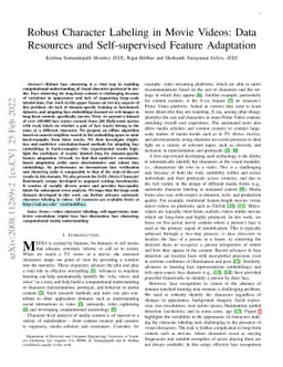 Robust Character Labeling in Movie Videos: Data Resources and
  Self-supervised Feature Adaptation