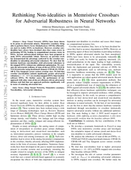 Rethinking Non-idealities in Memristive Crossbars for Adversarial
  Robustness in Neural Networks