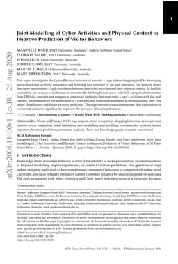 Joint Modelling of Cyber Activities and Physical Context to Improve
  Prediction of Visitor Behaviors