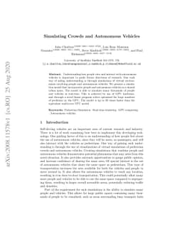 Simulating Crowds and Autonomous Vehicles