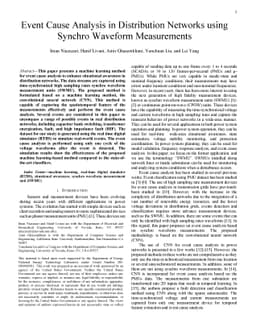 Event Cause Analysis in Distribution Networks using Synchro Waveform
  Measurements