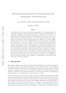 Robust trajectory generation for robotic control on the neuromorphic
  research chip Loihi