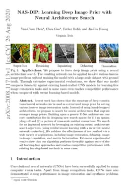 NAS-DIP: Learning Deep Image Prior with Neural Architecture Search
