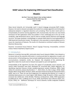 SHAP values for Explaining CNN-based Text Classification Models