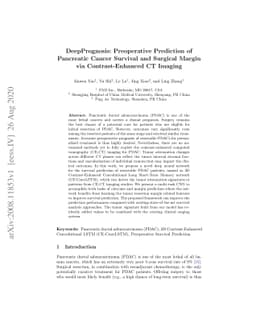 DeepPrognosis: Preoperative Prediction of Pancreatic Cancer Survival and
  Surgical Margin via Contrast-Enhanced CT Imaging