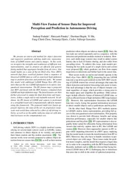 Multi-View Fusion of Sensor Data for Improved Perception and Prediction
  in Autonomous Driving