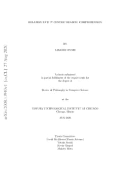 Relation/Entity-Centric Reading Comprehension