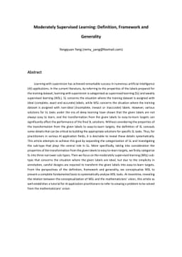 Moderately Supervised Learning: Definition, Framework and Generality
