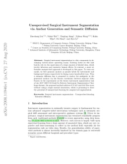 Unsupervised Surgical Instrument Segmentation via Anchor Generation and
  Semantic Diffusion