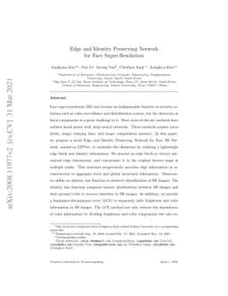 Edge and Identity Preserving Network for Face Super-Resolution