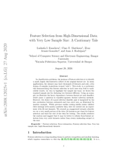 Feature Selection from High-Dimensional Data with Very Low Sample Size:
  A Cautionary Tale