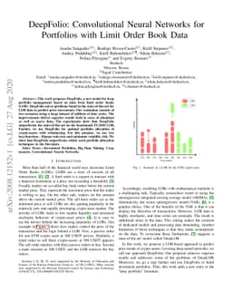 DeepFolio: Convolutional Neural Networks for Portfolios with Limit Order
  Book Data