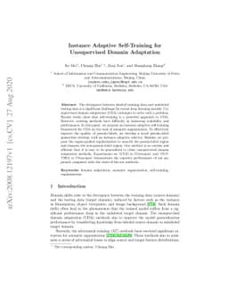 Instance Adaptive Self-Training for Unsupervised Domain Adaptation