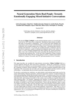 Neural Generation Meets Real People: Towards Emotionally Engaging
  Mixed-Initiative Conversations