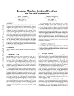 Language Models as Emotional Classifiers for Textual Conversations