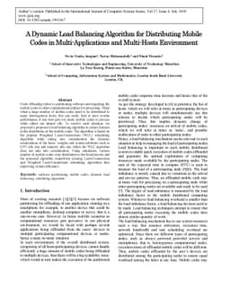 A Dynamic Load Balancing Algorithm for Distributing Mobile Codes in
  Multi-Applications and Multi-Hosts Environment
