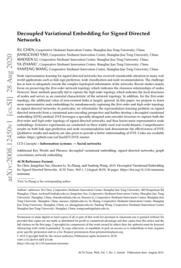 Decoupled Variational Embedding for Signed Directed Networks