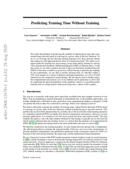 Predicting Training Time Without Training