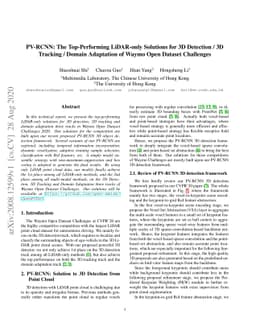 PV-RCNN: The Top-Performing LiDAR-only Solutions for 3D Detection / 3D
  Tracking / Domain Adaptation of Waymo Open Dataset Challenges