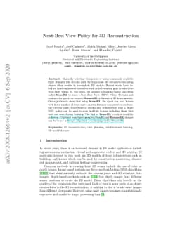 Next-Best View Policy for 3D Reconstruction