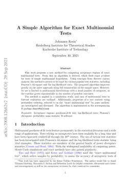 A Simple Algorithm for Exact Multinomial Tests