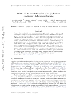On the model-based stochastic value gradient for continuous
  reinforcement learning