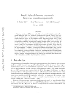 Locally induced Gaussian processes for large-scale simulation
  experiments