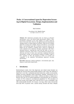 Perla: A Conversational Agent for Depression Screening in Digital
  Ecosystems. Design, Implementation and Validation
