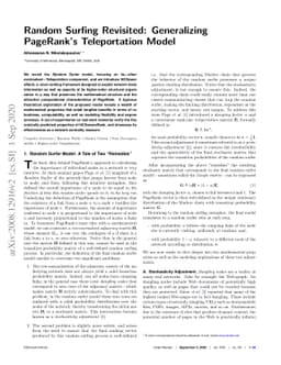 Random Surfing Revisited: Generalizing PageRank's Teleportation Model