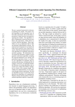Efficient Computation of Expectations under Spanning Tree Distributions