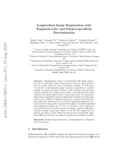 Longitudinal Image Registration with Temporal-order and
  Subject-specificity Discrimination