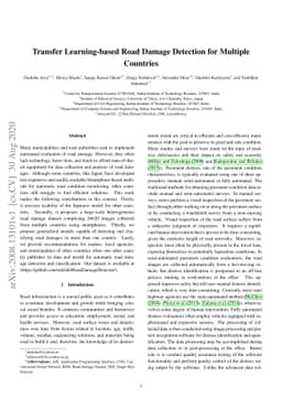 Transfer Learning-based Road Damage Detection for Multiple Countries