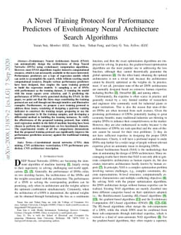 A Novel Training Protocol for Performance Predictors of Evolutionary
  Neural Architecture Search Algorithms