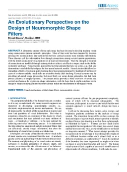 An evolutionary perspective on the design of neuromorphic shape filters