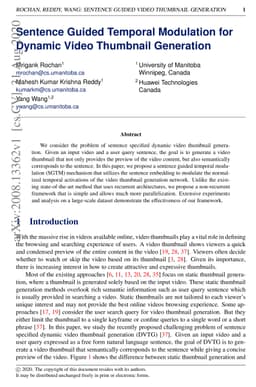 Sentence Guided Temporal Modulation for Dynamic Video Thumbnail
  Generation