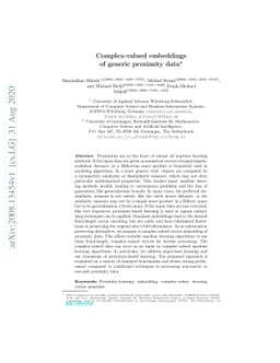 Complex-valued embeddings of generic proximity data