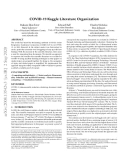 COVID-19 Kaggle Literature Organization