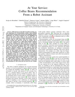 At Your Service: Coffee Beans Recommendation From a Robot Assistant