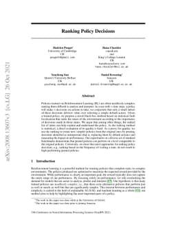 Ranking Policy Decisions