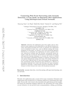 Connecting Web Event Forecasting with Anomaly Detection: A Case Study on
  Enterprise Web Applications Using Self-Supervised Neural Networks