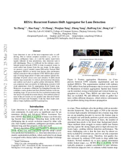 RESA: Recurrent Feature-Shift Aggregator for Lane Detection