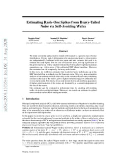 Estimating Rank-One Spikes from Heavy-Tailed Noise via Self-Avoiding
  Walks