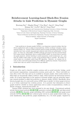 Reinforcement Learning-based Black-Box Evasion Attacks to Link
  Prediction in Dynamic Graphs
