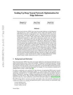 Scaling Up Deep Neural Network Optimization for Edge Inference