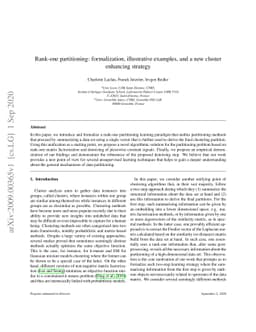 Rank-one partitioning: formalization, illustrative examples, and a new
  cluster enhancing strategy